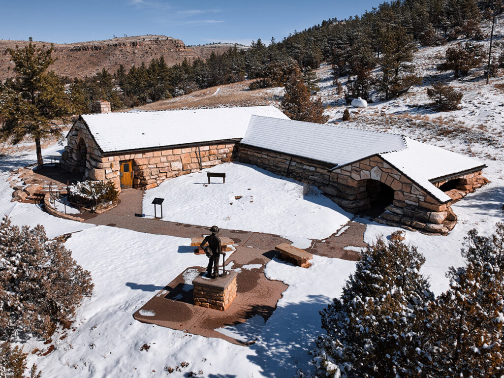 The Guernsey State Park Museum in snow